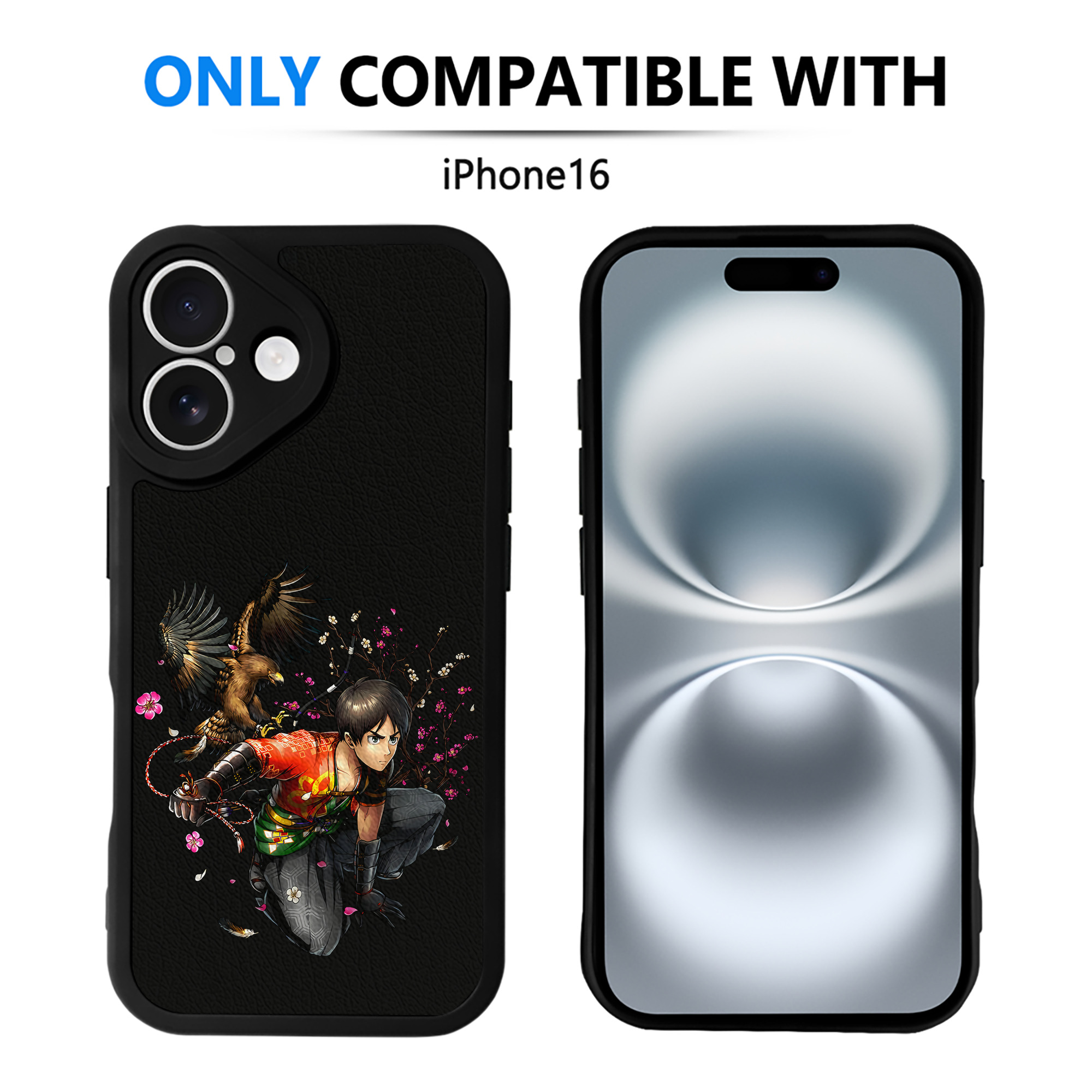 （画像用） 進撃の巨人 エレン･イェーガー Attack on Titan Eren Jäger 【iPhone 16シリーズ対応】シリコンスマホケース（レザー調） 材質：シリコン